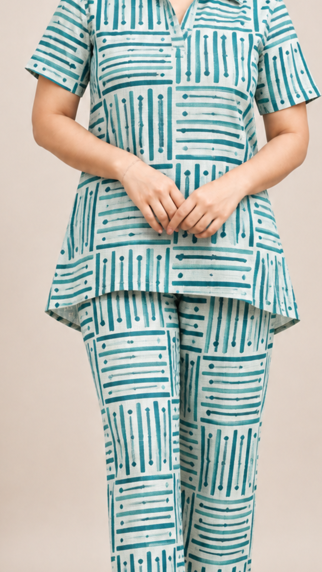 Night Suit - Teal Printed - Coords