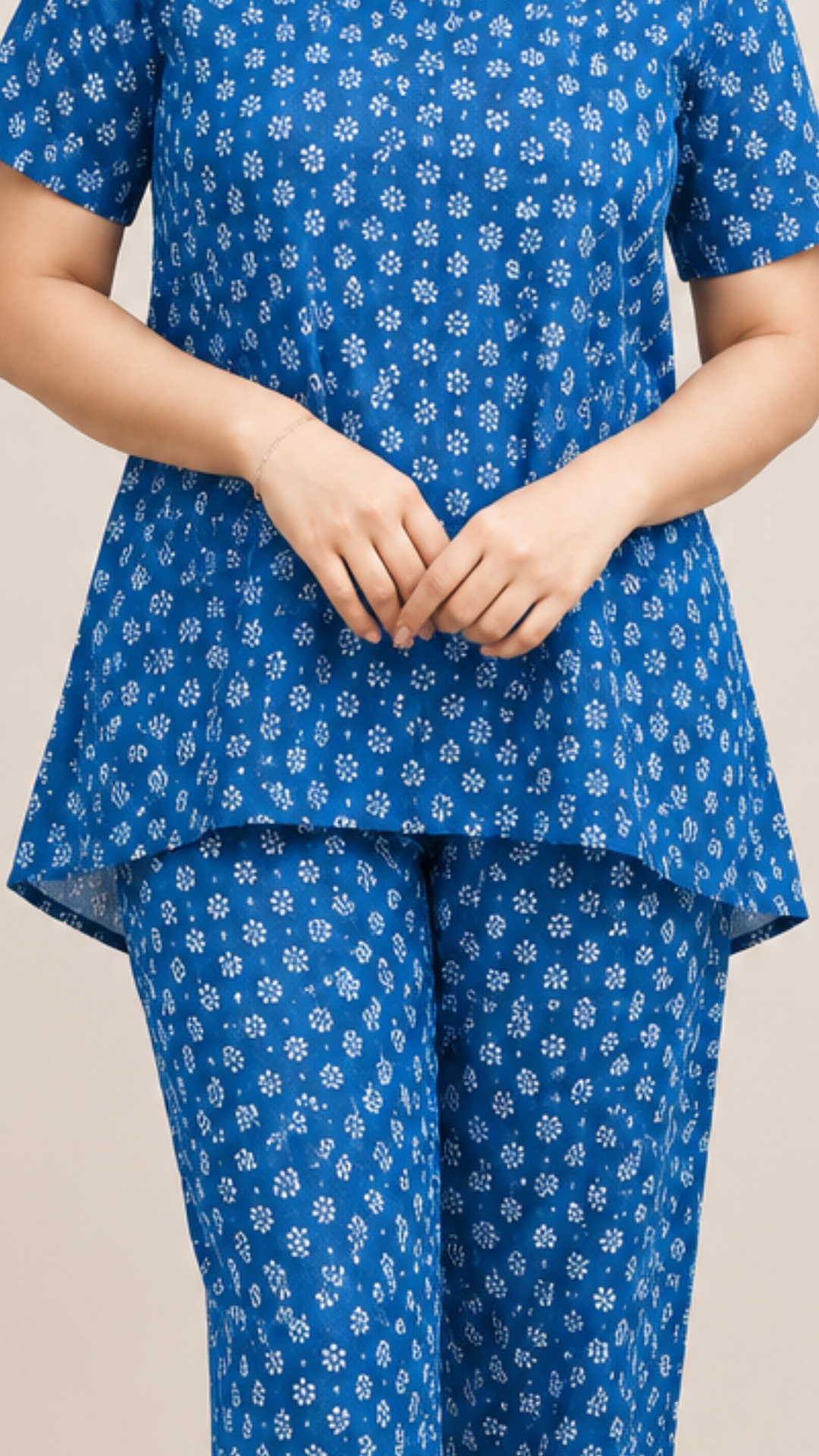 Night Suit - Blue small floral - Co-ords