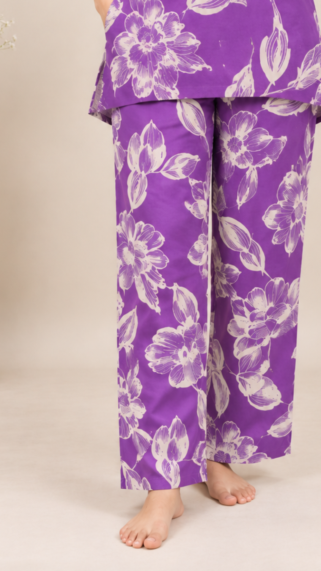 Night Suit - Purple Floral - Coords