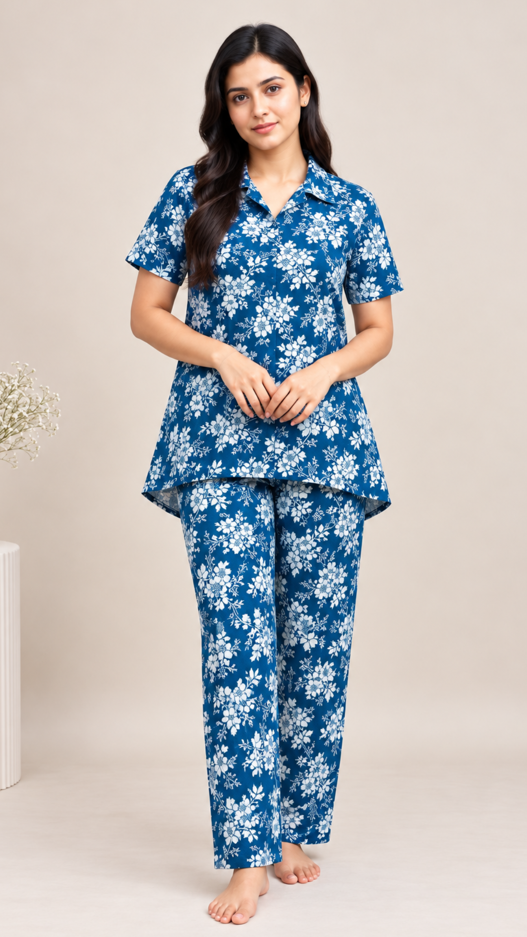 Night Suit - Blue Floral - Coords
