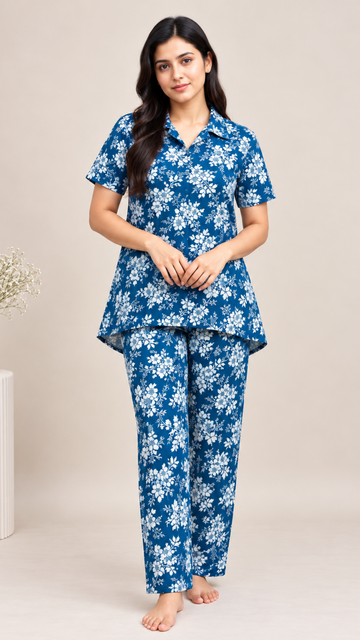 Night Suit - Blue Floral - Coords