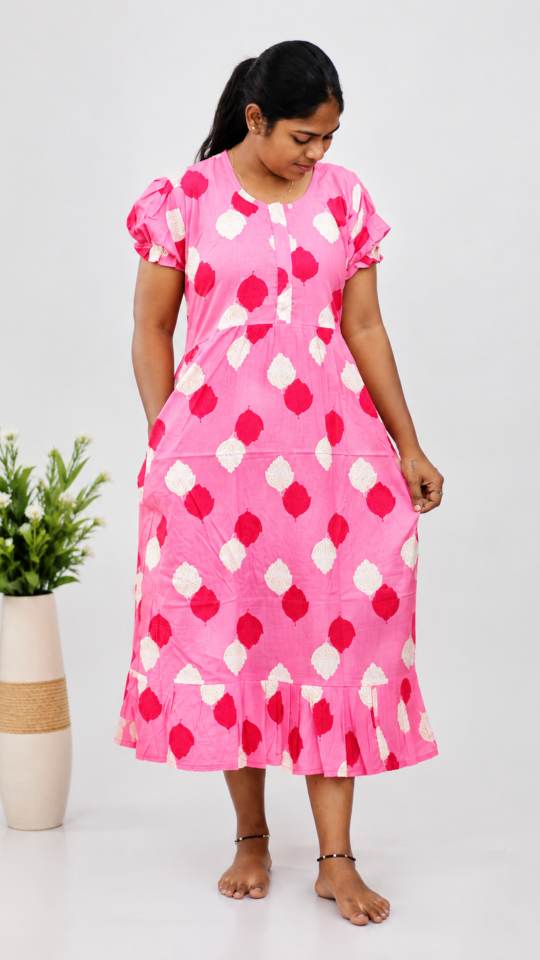 Rina - Pink Frock Nighty