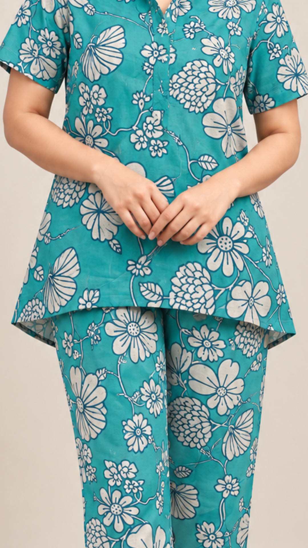 Night Suit - Turquoise Floral - Coords