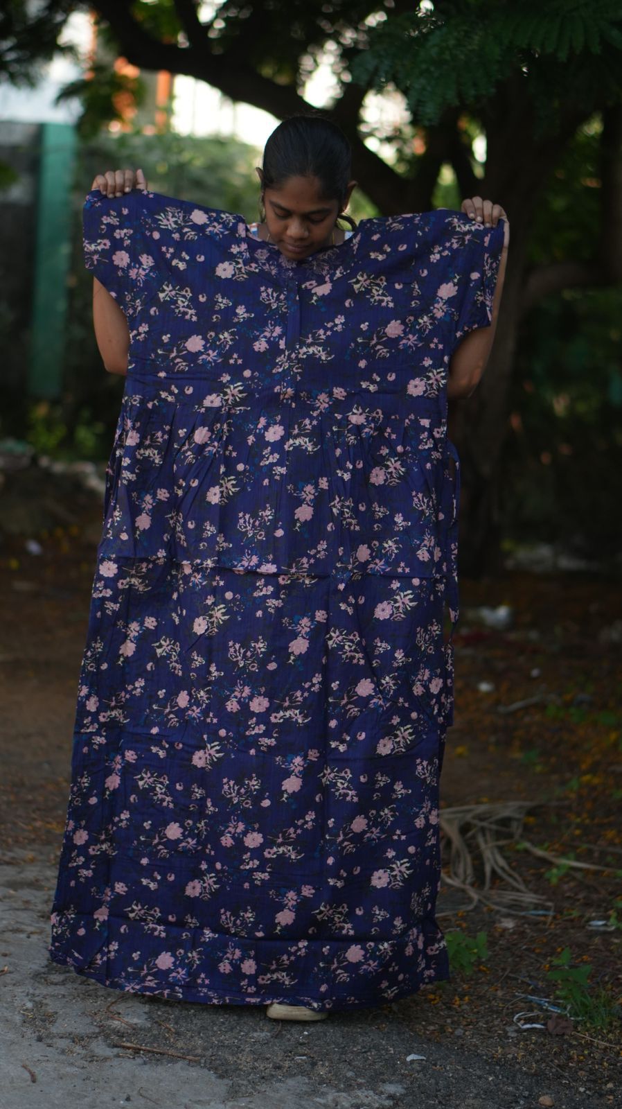 Floral Garden Frock Nighty – 3XL