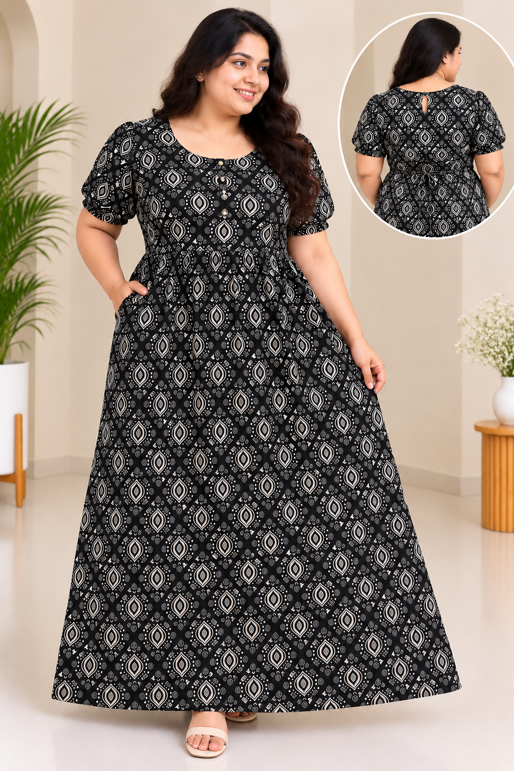 Diamond Bloom Maxi-Frock Style Nighty