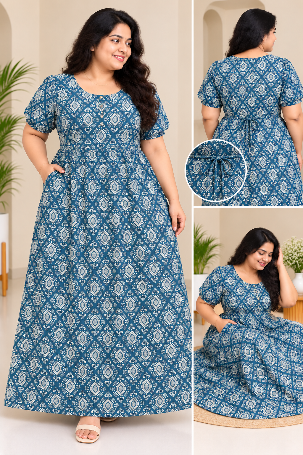 Diamond Bloom Maxi-Frock Style Nighty