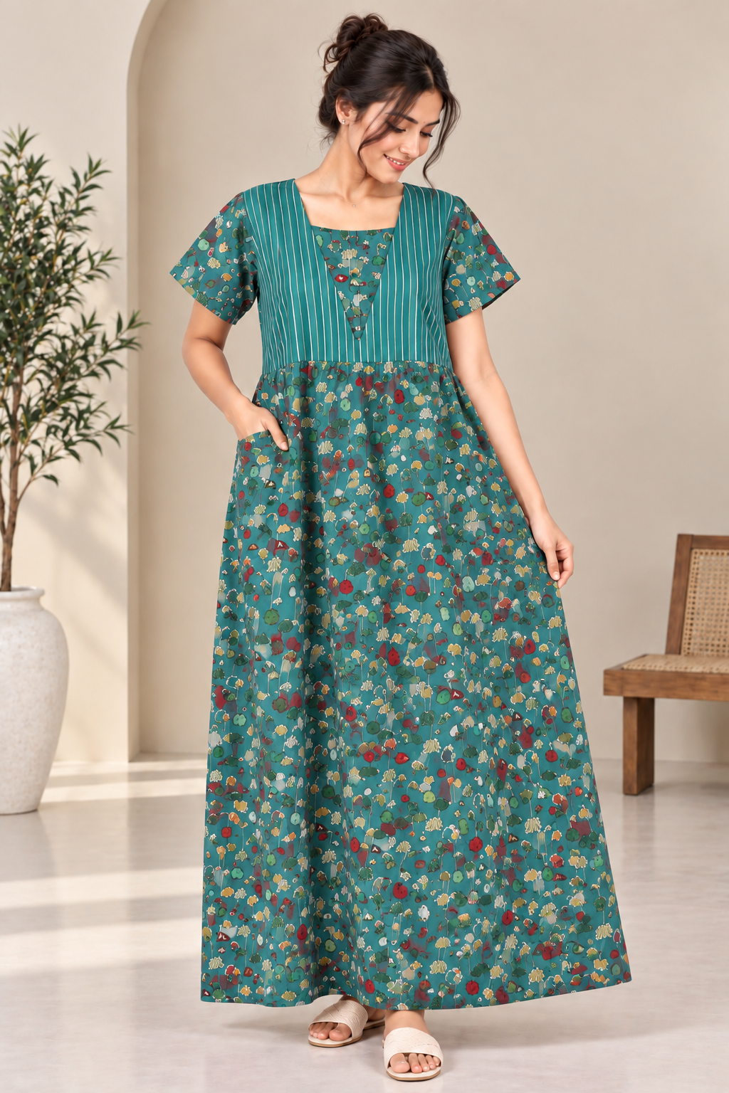 Maxi nighty - Line rose