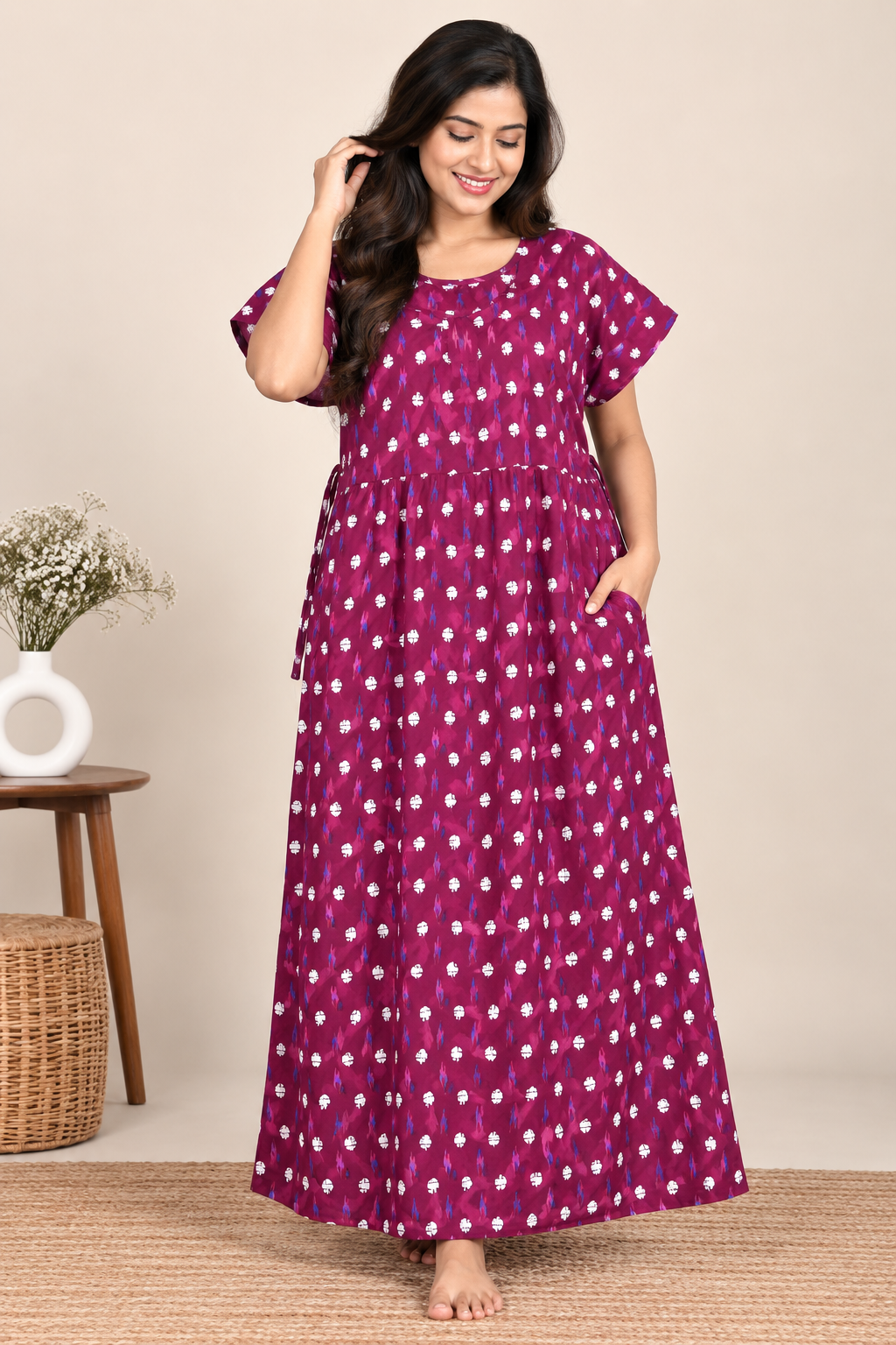 Frock  nighty - Small Ikat prints