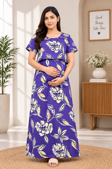 FLORAL MATERNITY-VIOLET