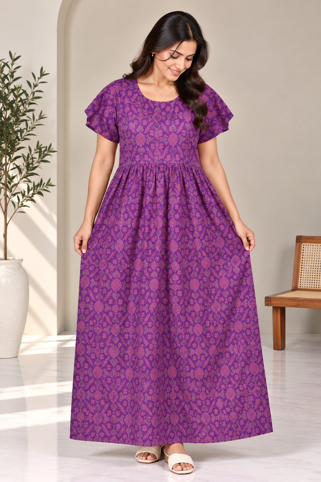 IKAT FLORAL-FROCK NIGHTY