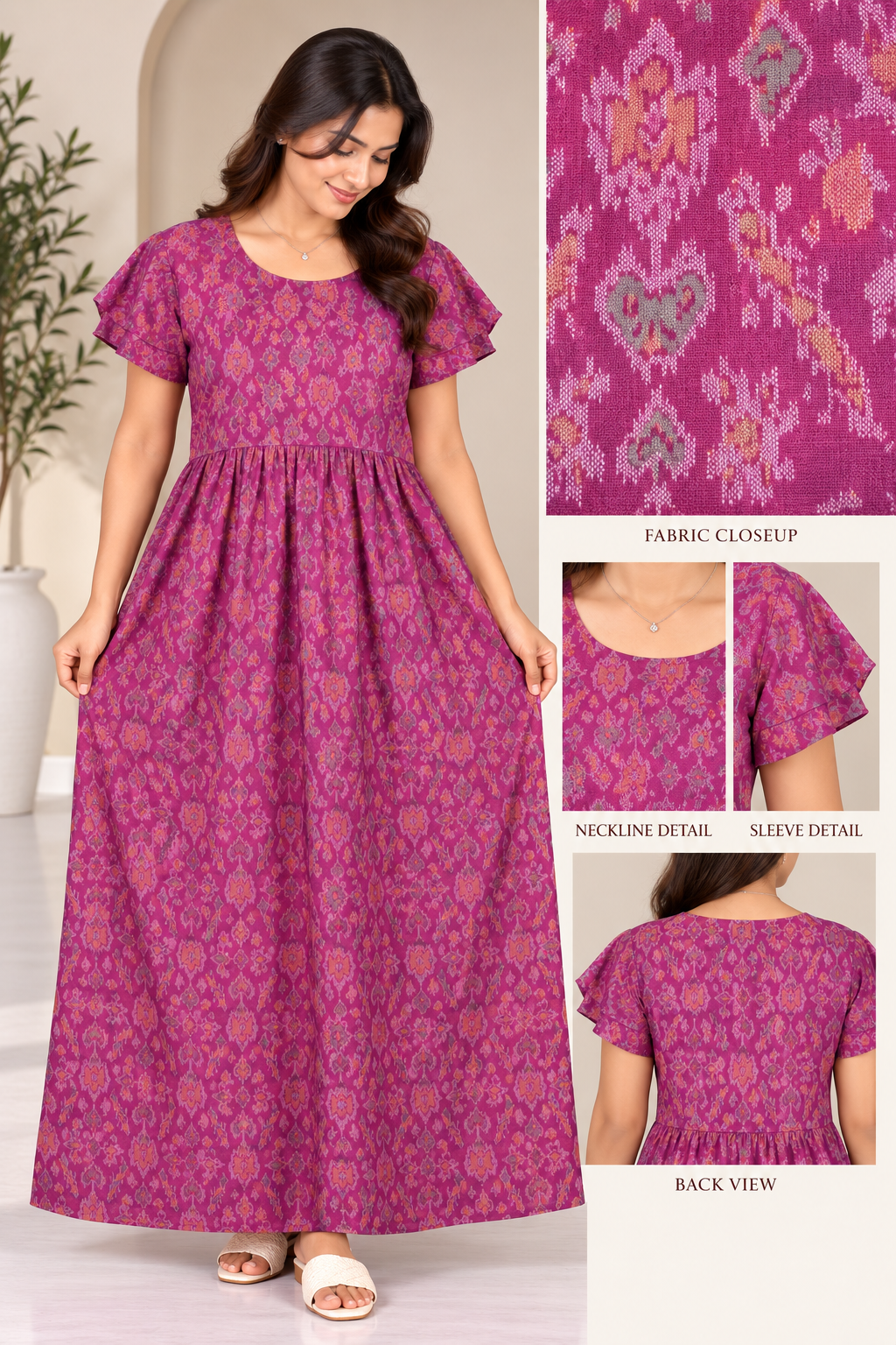 IKAT FLORAL-FROCK NIGHTY