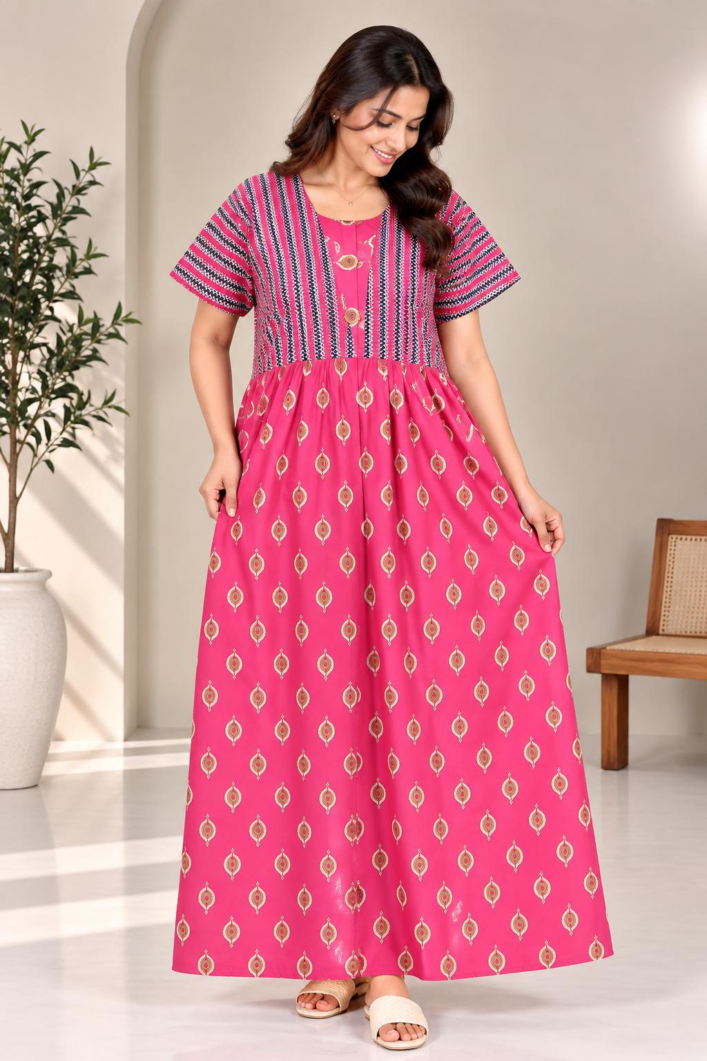 Zigzag-Maxi Style nighty