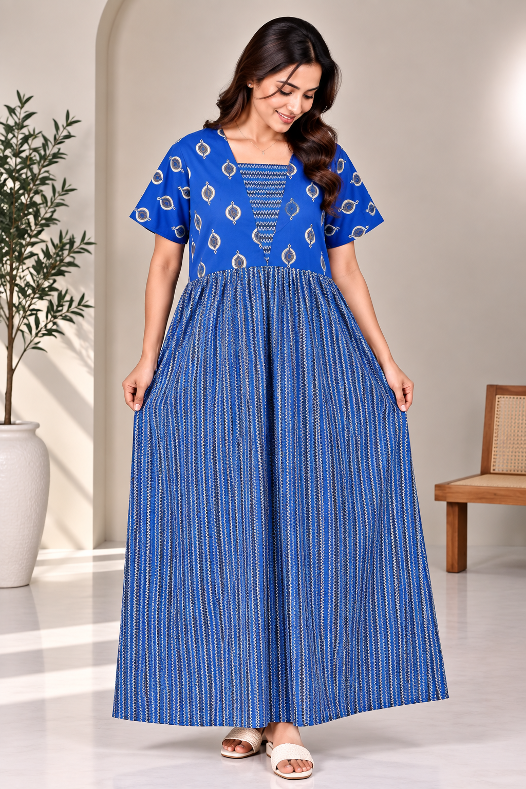 Zigzag-Maxi Style nighty