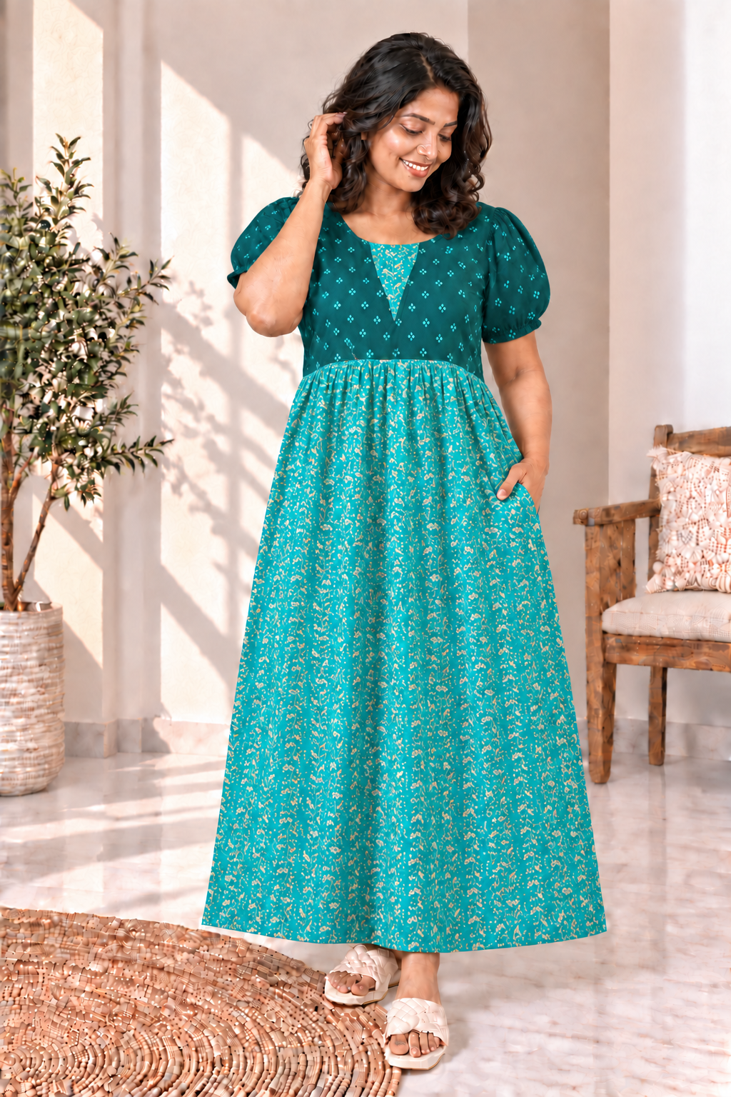 Teal-Maxi Nighty