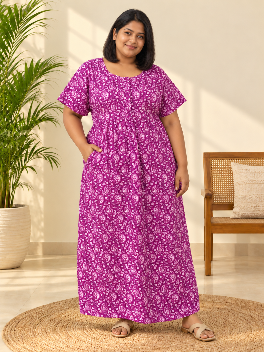 Paisley Comfort Night-Frock Night