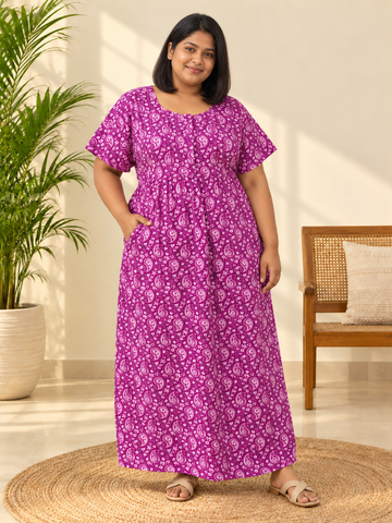 Paisley Comfort Night-Frock Night