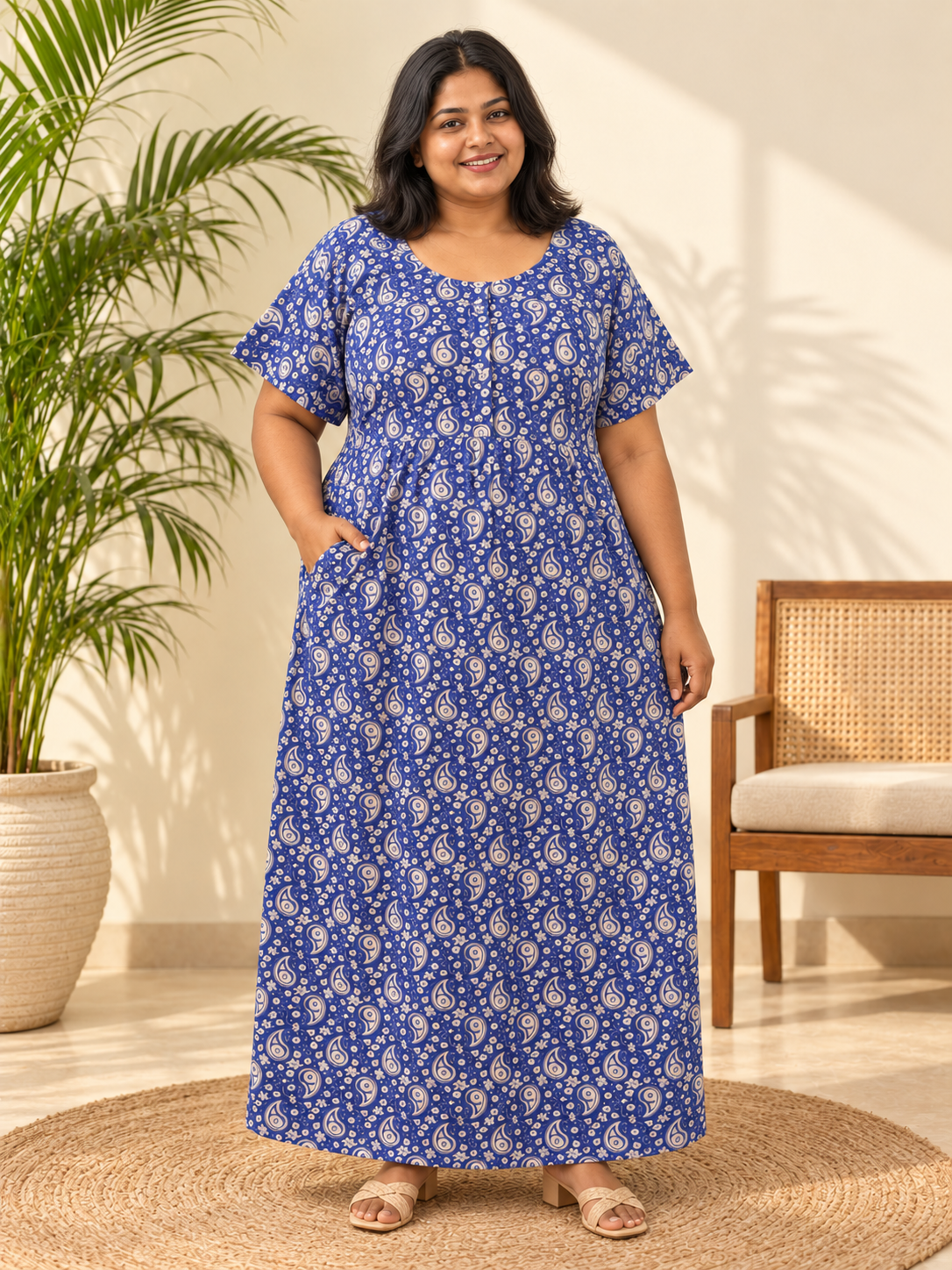 Paisley Comfort Night-Frock Night