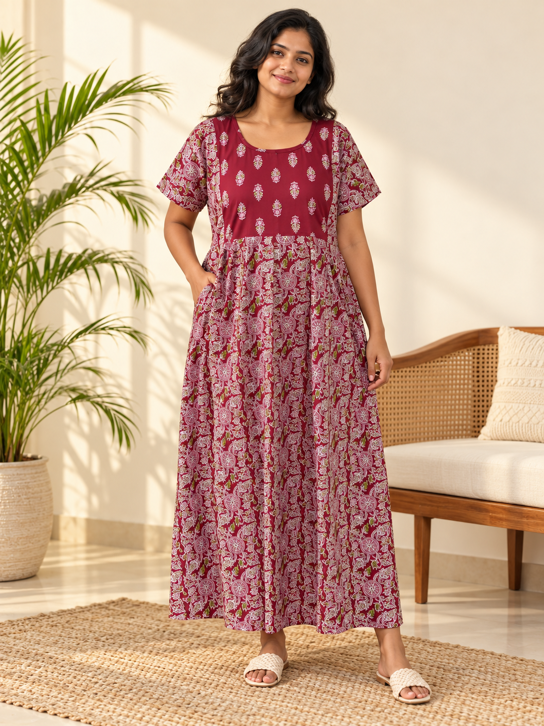AJARK PRINTED-MAXI NIGHTY