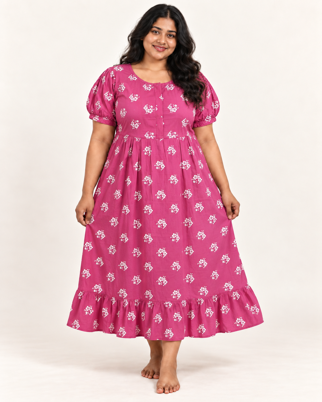PASTEL ROSE-FROCK NIGHTY