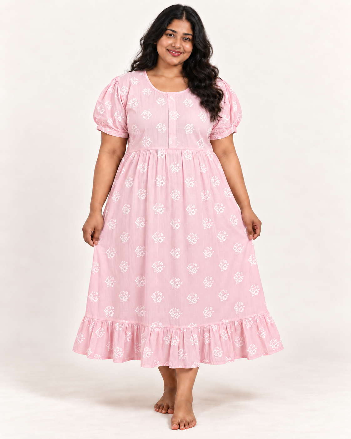 PASTEL ROSE-FROCK NIGHTY