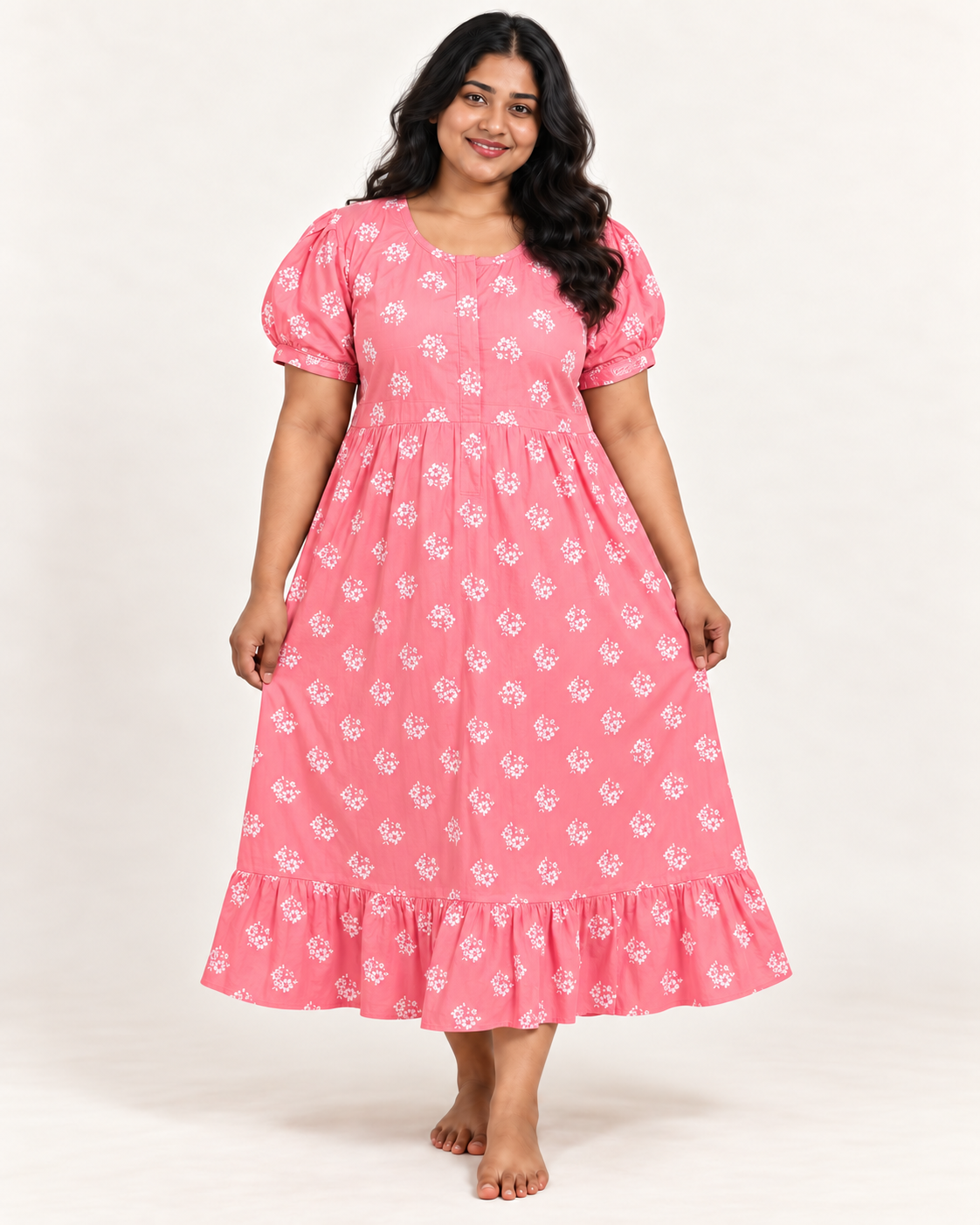 PASTEL ROSE-FROCK NIGHTY