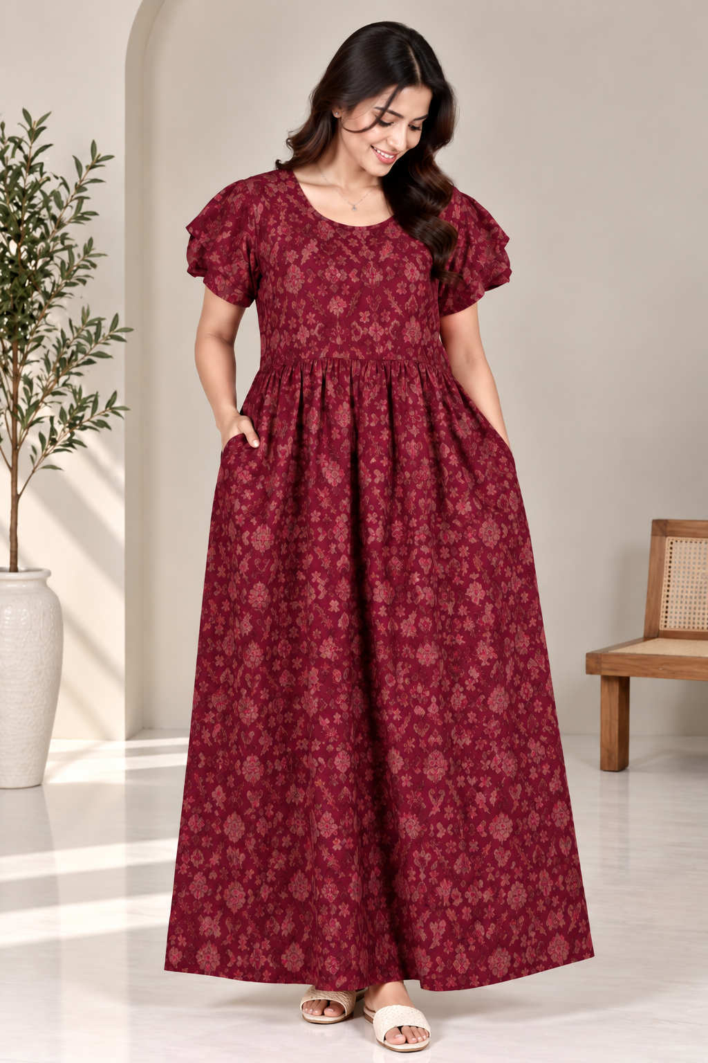IKAT FLORAL-FROCK NIGHTY