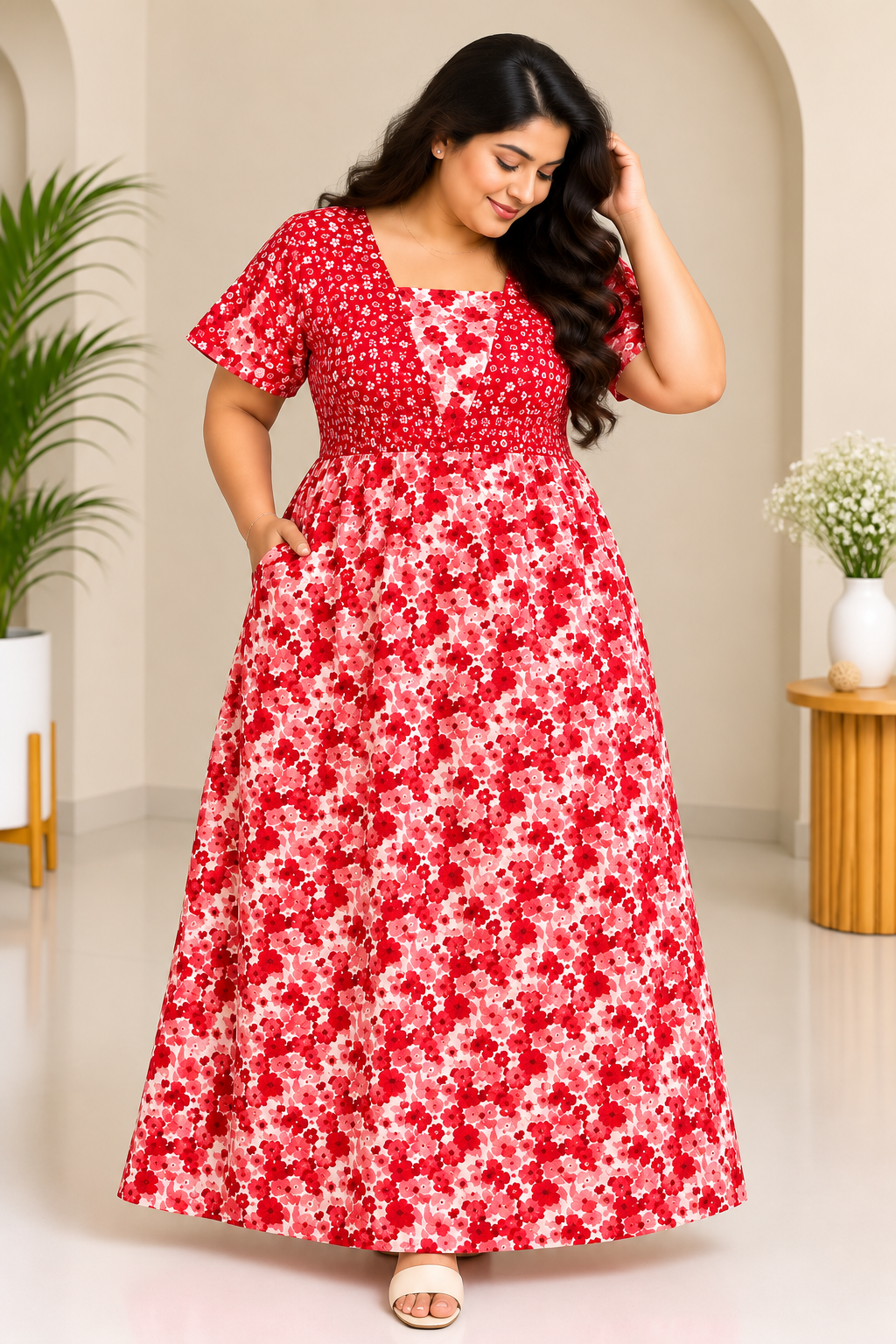 Floral Fusion - Frock Nighty