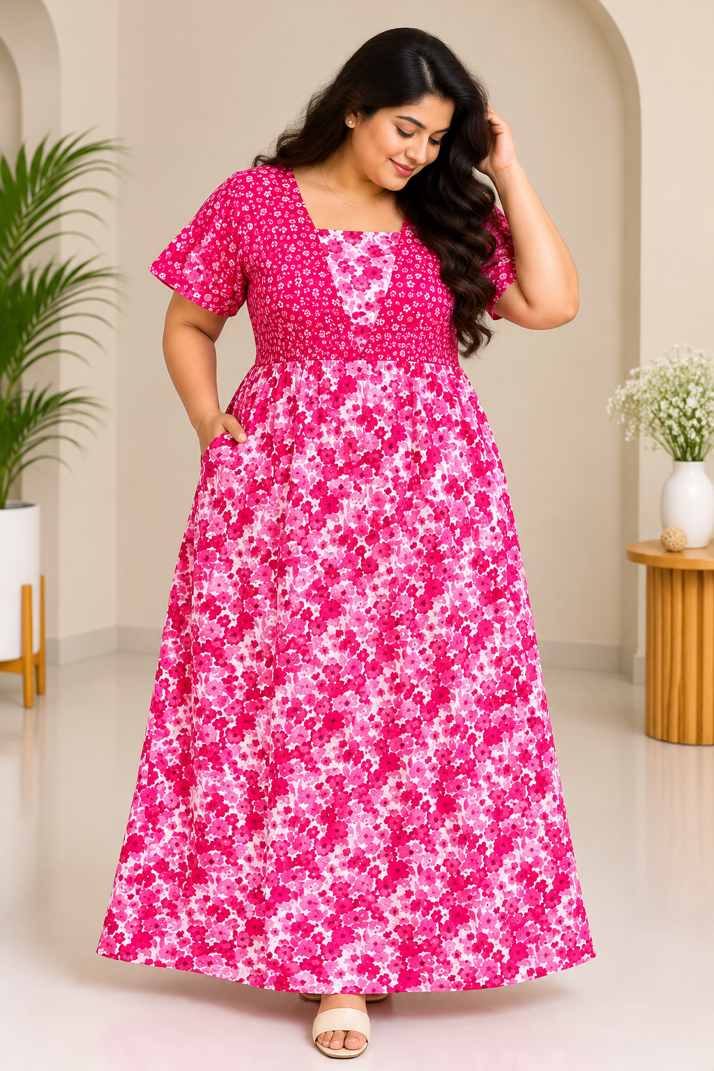 Floral Fusion - Frock Nighty