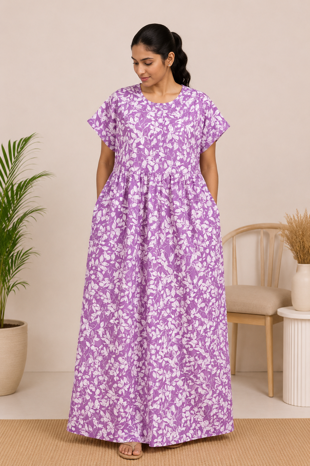 Frock model - Leaf pattern