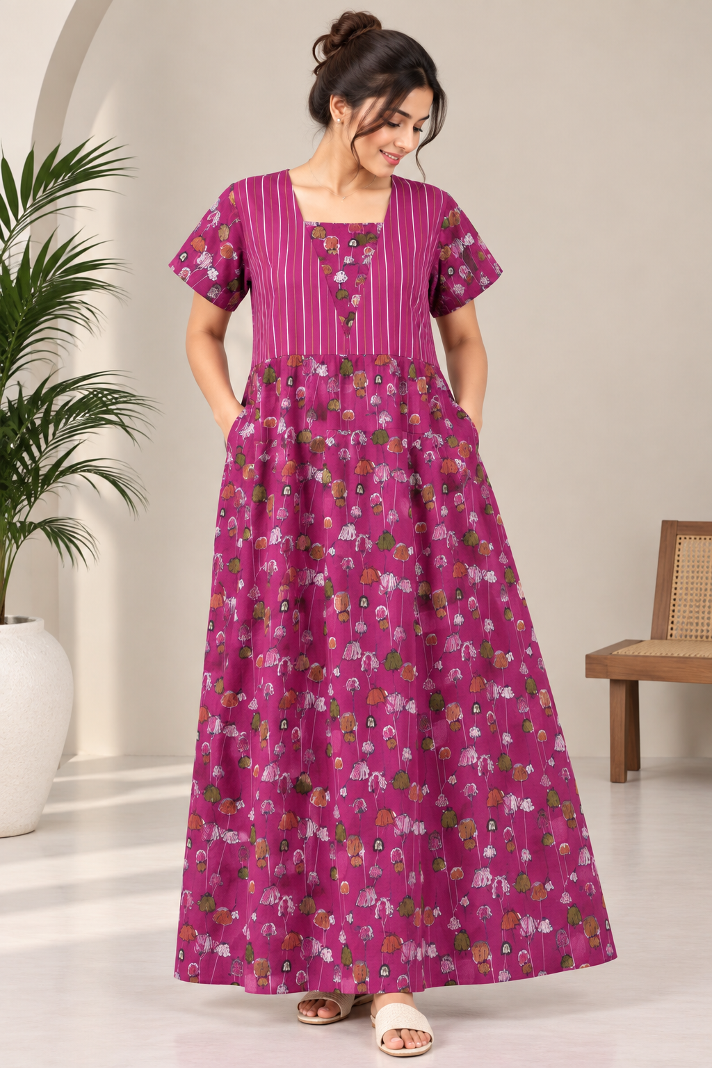 Maxi nighty - Line rose