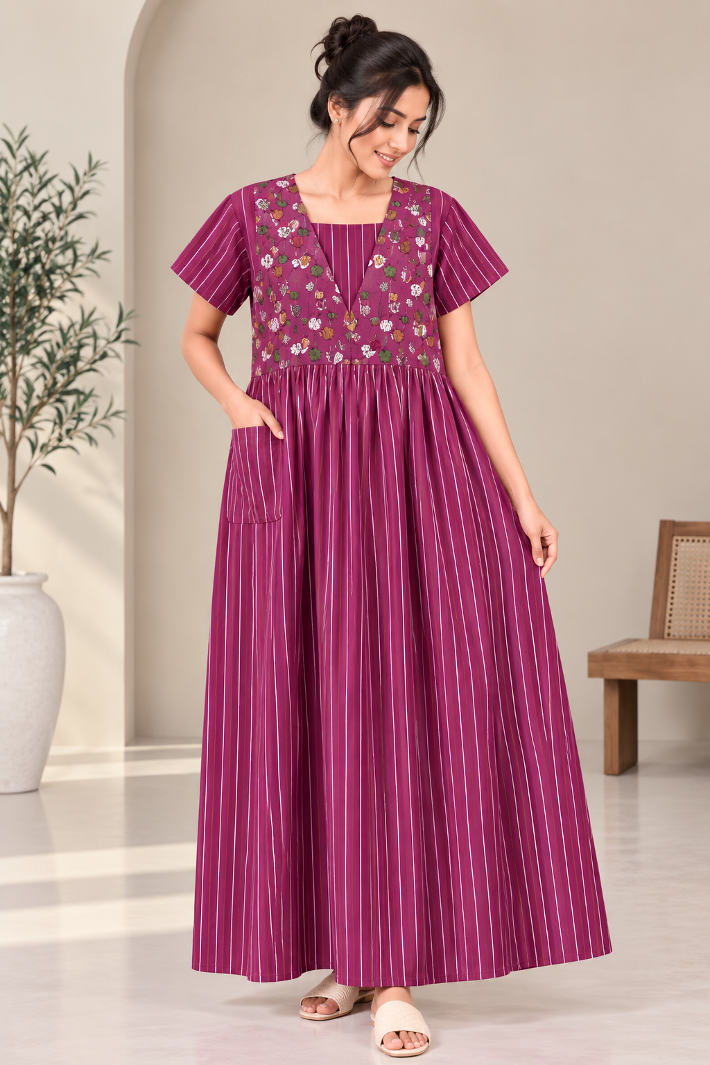 Maxi nighty - Rose line