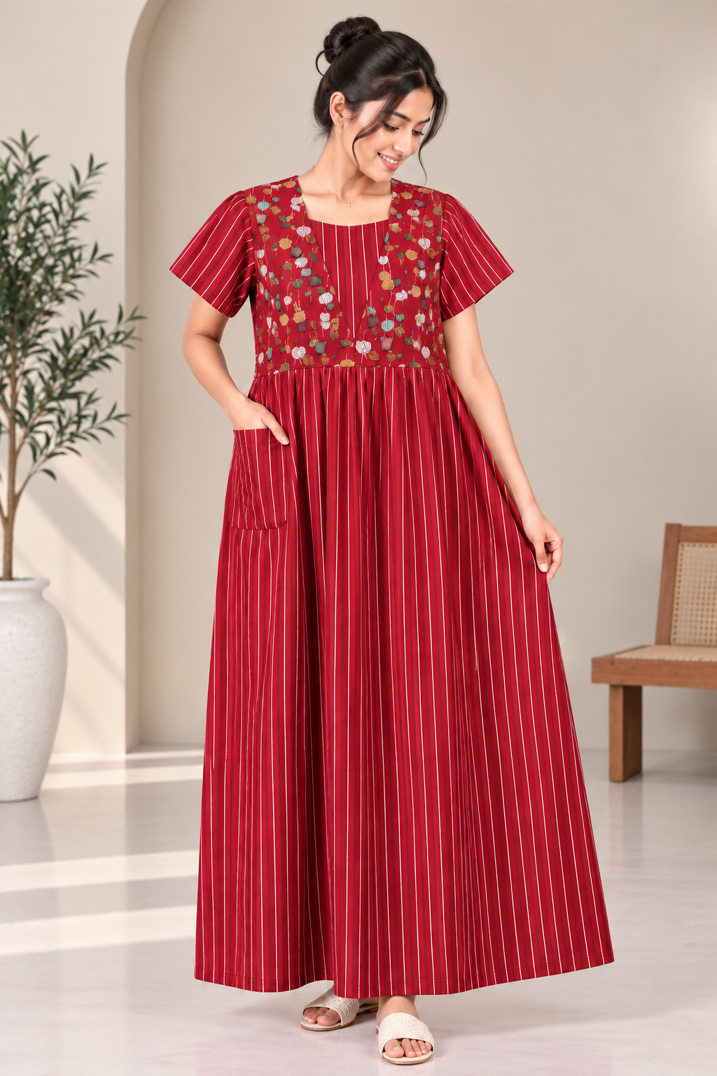 Maxi nighty - Rose line