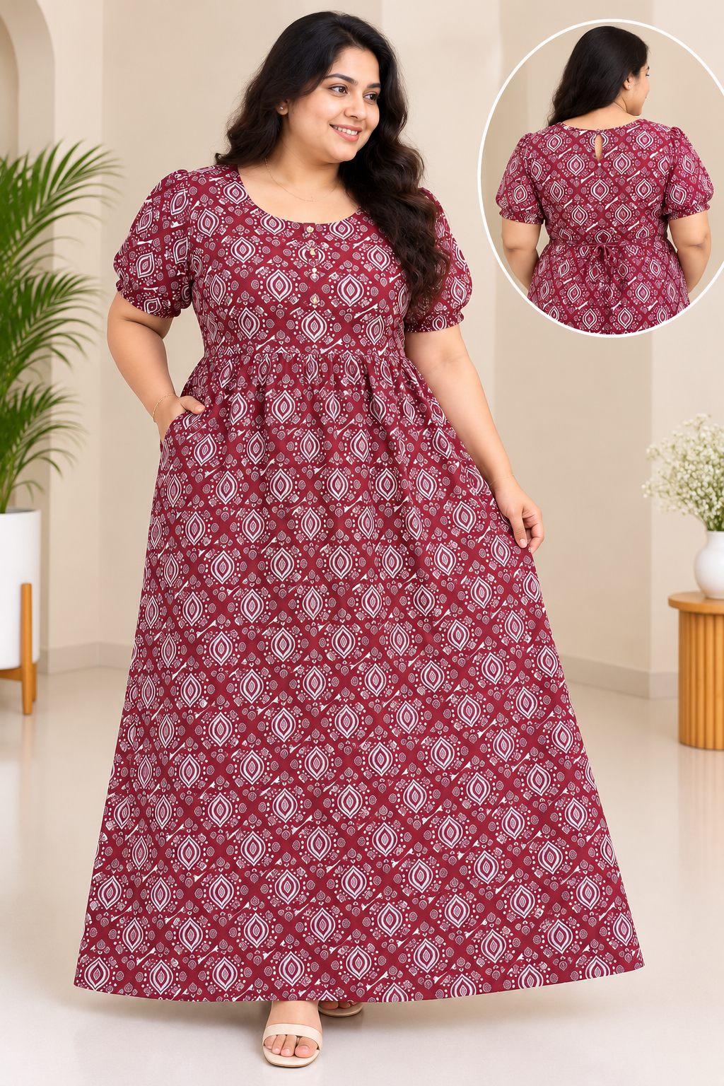 Diamond Bloom Maxi-Frock Style Nighty