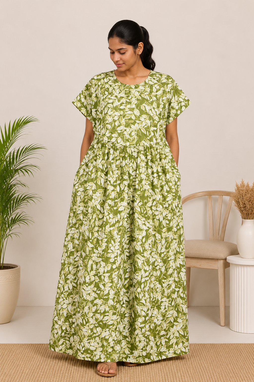 Frock model - Leaf pattern