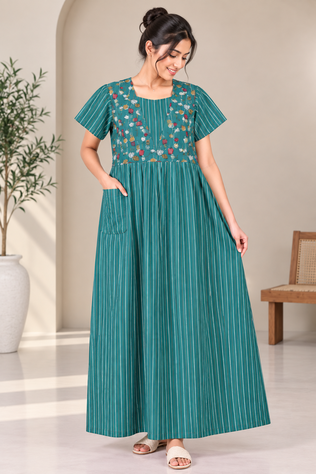 Maxi nighty - Rose line