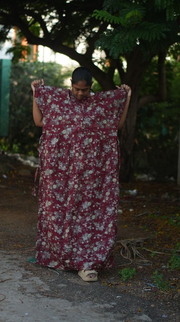 Floral Garden Frock Nighty – 3XL