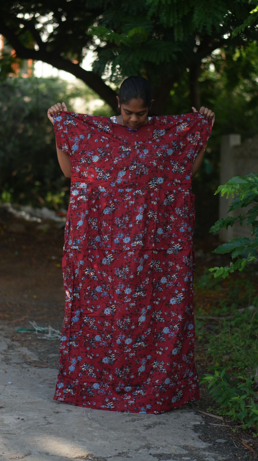 Floral Garden Frock Nighty – 3XL